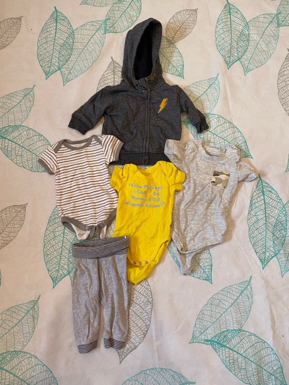 Hoodie & Yellow Accent Bodysuit Set with pants